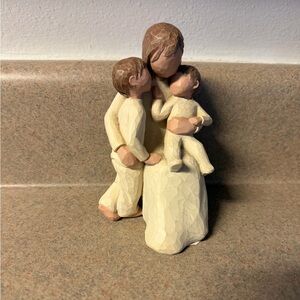 Willow Tree Family Hug Sculpture - Cream and Brown